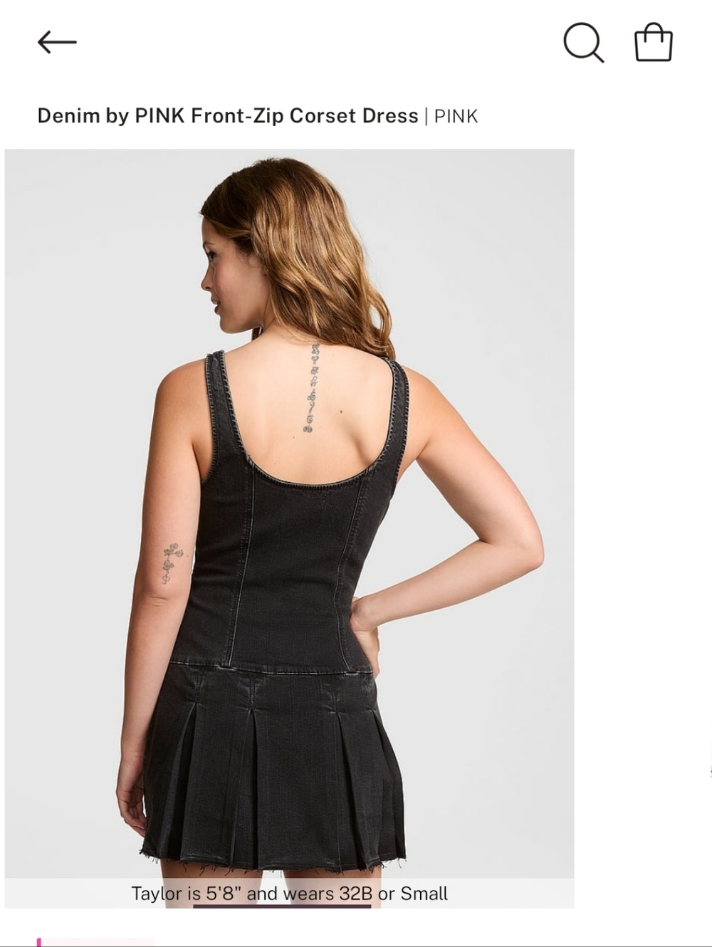 VS PINK DENIUM ZIP FRONT CORSET DRESS - Picture 11 of 12